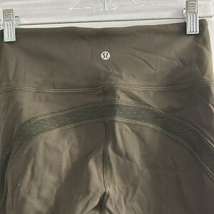NWOT Lululemon align mesh cropped leggings olive green